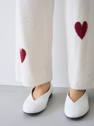 Warm Smoothie Heart Jacquard Long Pants