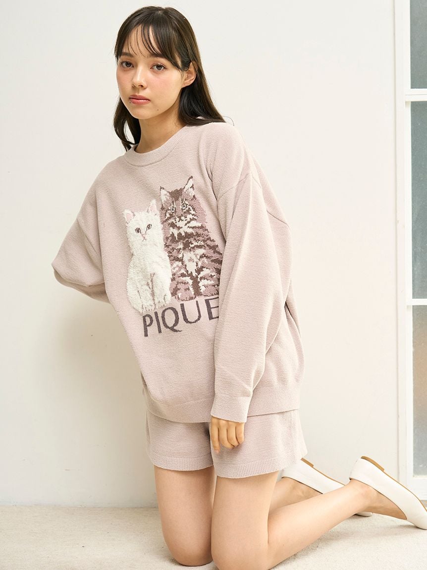 Airy Moco Twin Cats Shorts