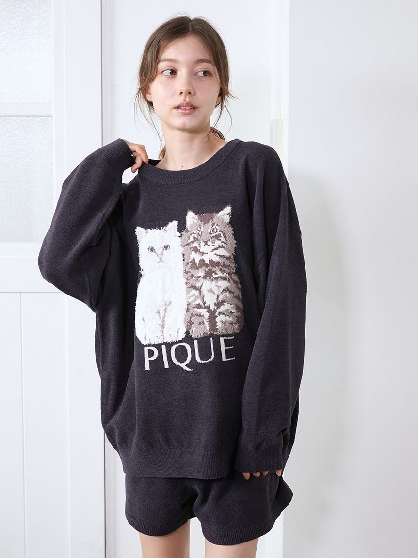 Airy Moco Twin Cats Shorts