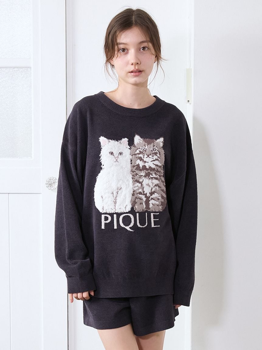 Airy Moco Twin Cats Shorts