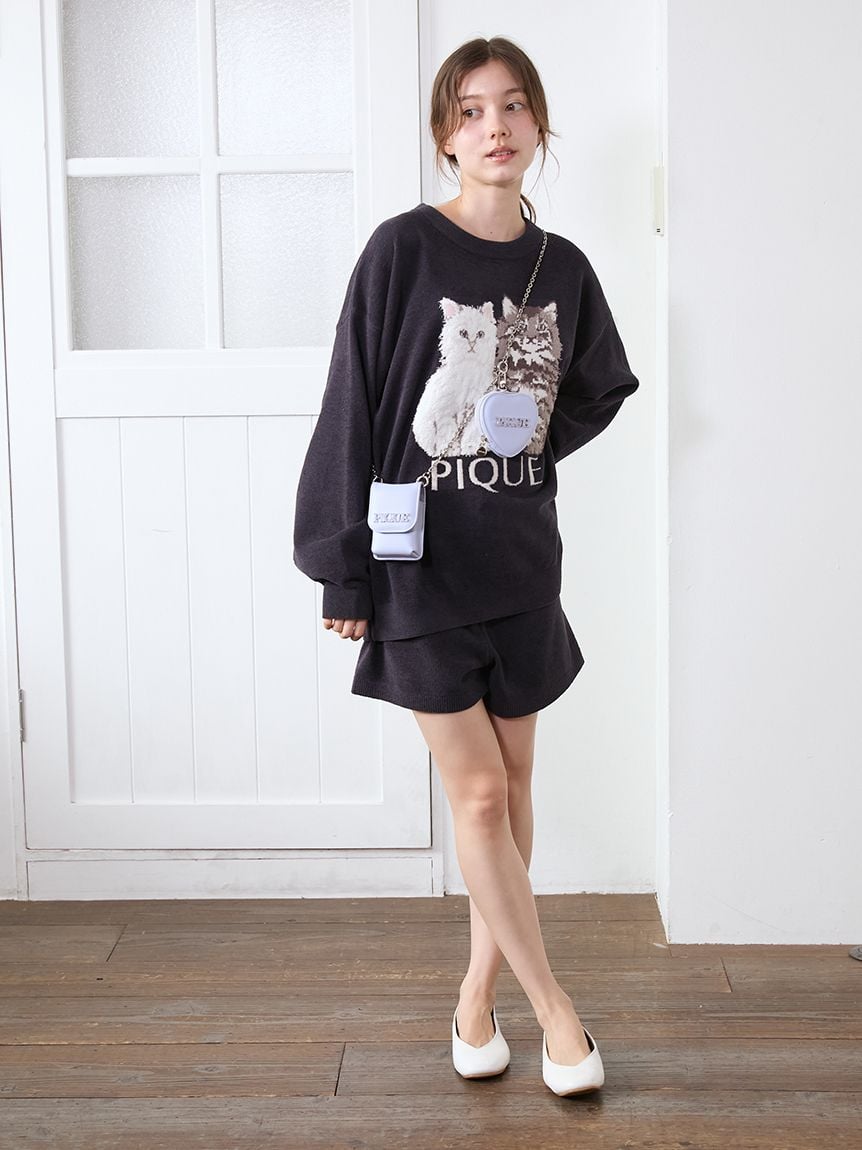 Airy Moco Twin Cats Shorts