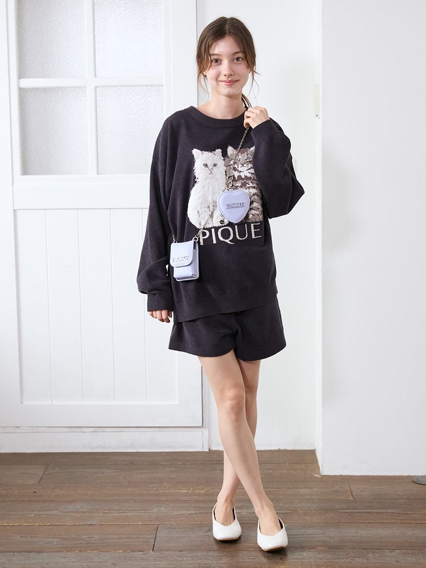 Airy Moco Twin Cats Shorts