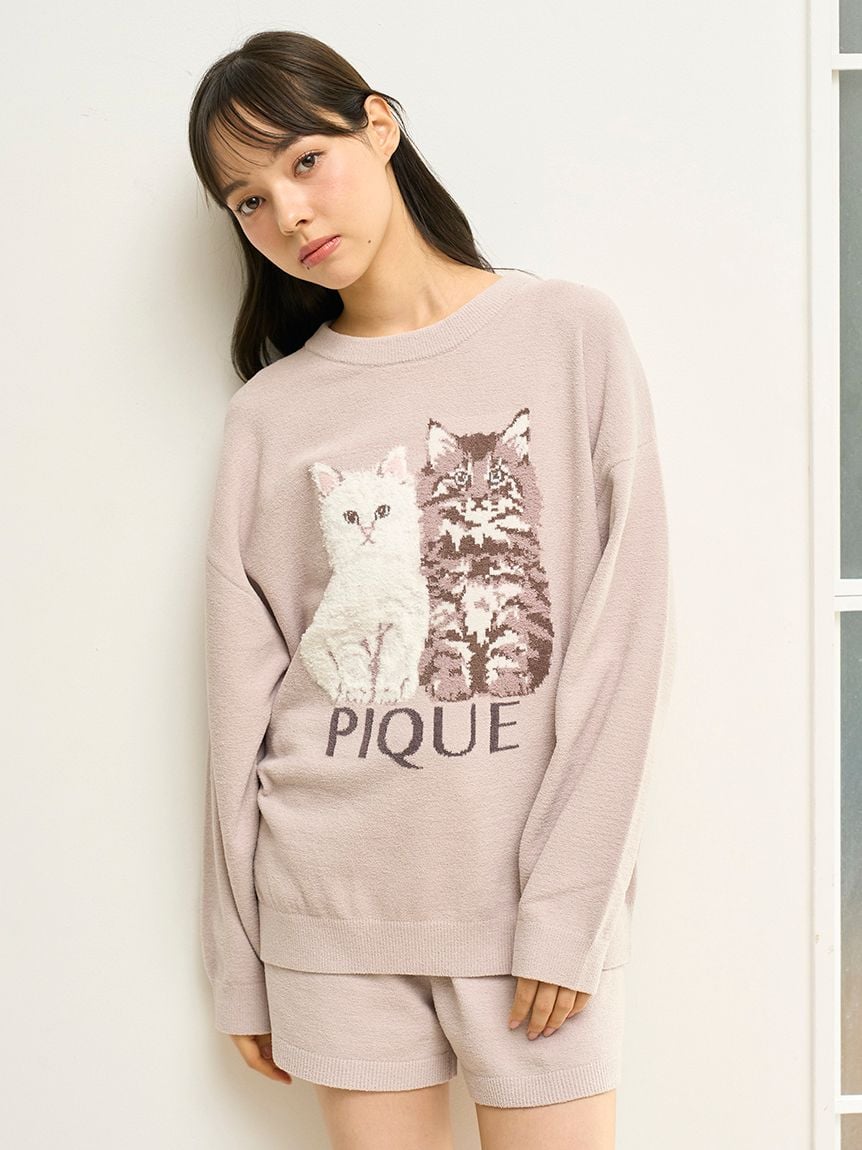 Airy Moco Twin Cats Shorts