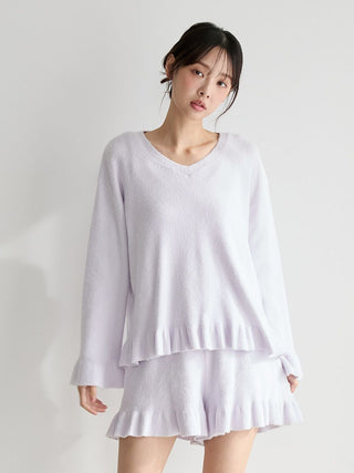 Smoothie Flowery Ribbed Frill Shorts