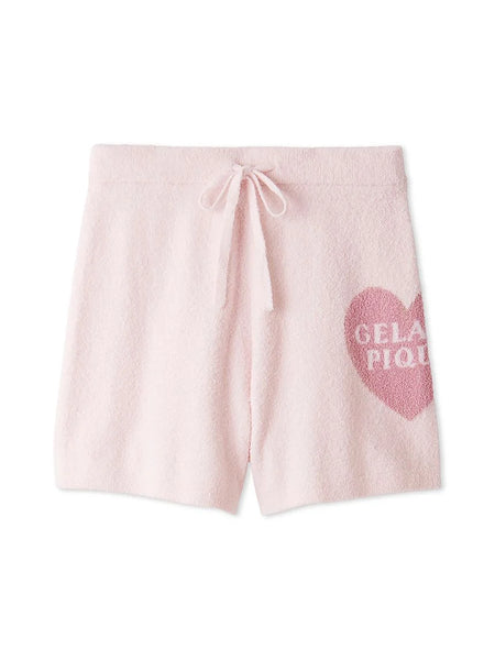 本日限定andmary Milky pile heart short pants Cool Smoothie Bear Heart Jacquard Shorts