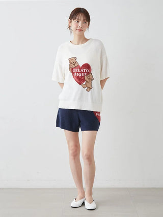 Cool Smoothie Bear Heart Jacquard Shorts