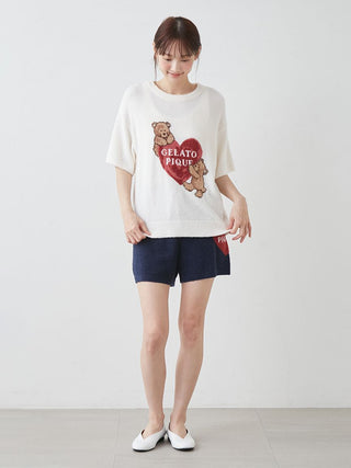 Cool Smoothie Bear Heart Jacquard Shorts