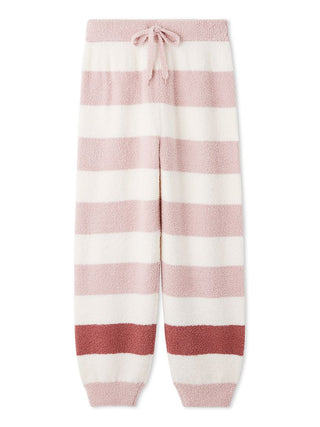 Gelato Pique Baby Moco Striped Cozy Pants in pink, front view
