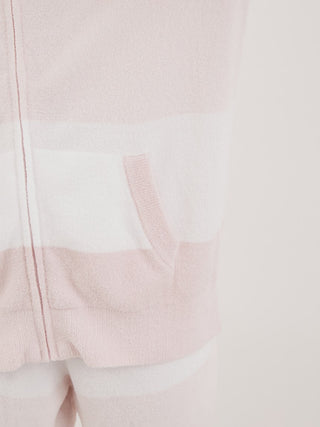 Smoothie Lite 3 Loungewear Zip Striped Hoodie, Womens Loungewear Hoodies in pink by Gelato Pique USA