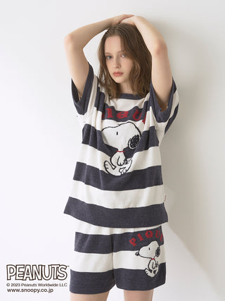 SNOOPY PEANUTS Oversized Loungewear Tops in border, Women's Pullover Sweaters at Gelato Pique USA