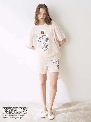 SNOOPY PEANUTS Loungewear Tops for women, an oversized loungewear in navy at Gelato Pique USA