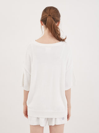COOL Smoothie Polar Bear Oversized Loungewear Tops in off-white, Women's Pullover Sweaters at Gelato Pique USA