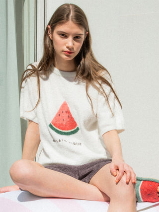 Smoothie Fruit Loungewear Tops for women in off white at Gelato Pique USA