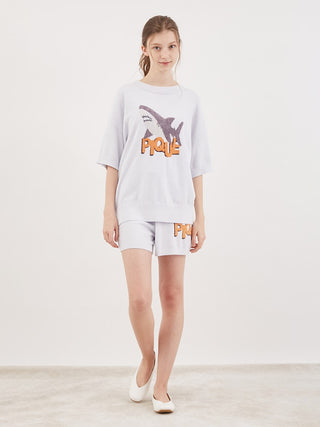   COOL Shark Oversized Loungewear Tops in blue, Women's Pullover Sweaters at Gelato Pique USA