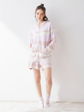 Smoothie Border Zip Up Hoodie collection item of Loungewear and Hoodies for Women at Gelato Pique USA.