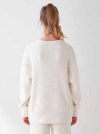 Powder DOG 3 Motif Jacquard Cozy Pullover Loungewear in off white, Women's Pullover Sweaters at Gelato Pique USA