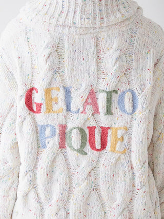 Color Spray x Gelato Aran Shawl Collar Cardigan in off-white, Comfy and Luxury Women's Loungewear Cardigan at Gelato Pique USA