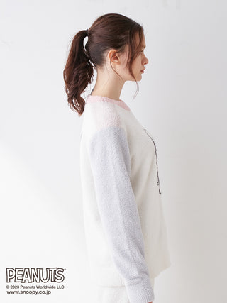  PEANUTS SNOOPY Fluffy Pullover Loungewear in Off- white, Women's pullover loungewear at Gelato Pique USA