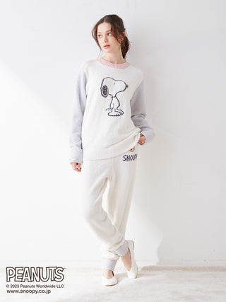  PEANUTS SNOOPY Fluffy Pullover Loungewear in Off- white, Women's pullover loungewear at Gelato Pique USA