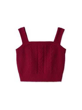 Aran Crop Top Sleeveless Knit Top in red, Women's Loungewear Tops, T-shirt , Tank Top at Gelato Pique USA