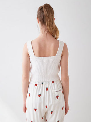 Aran Crop Top Sleeveless Knit Top in off-white, Women's Loungewear Tops, T-shirt , Tank Top at Gelato Pique USA