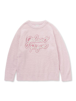 Baby Moco Sagara Logo Loungewear Sweater Pullover Tops in Pink, Women's Pullover Sweaters at Gelato Pique USA