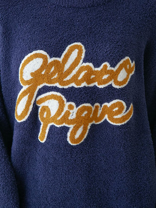 Baby Moco Sagara Logo Loungewear Sweater Pullover Tops in Navy, Women's Pullover Sweaters at Gelato Pique USA