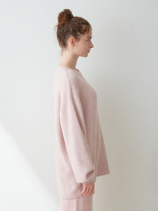 Melange Hot Moco Pullover Sweater in pink, Women's Pullover Sweaters at Gelato Pique USA.