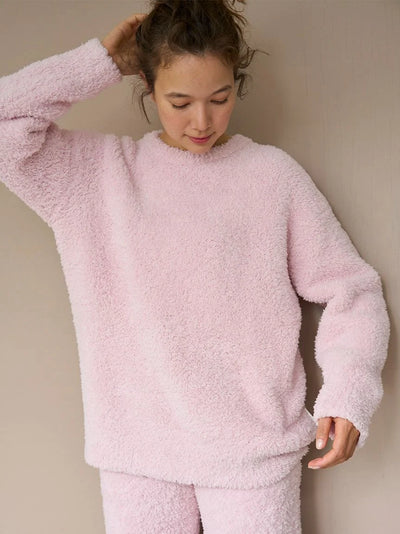 Oversized Fluffy Yarn Pullover Tops gelato pique