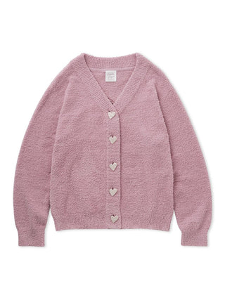 [Sweet] Jacquard Button Up Fleece Cardigan in Pink, Comfy and Luxury Women's Loungewear Cardigan at Gelato Pique USA.