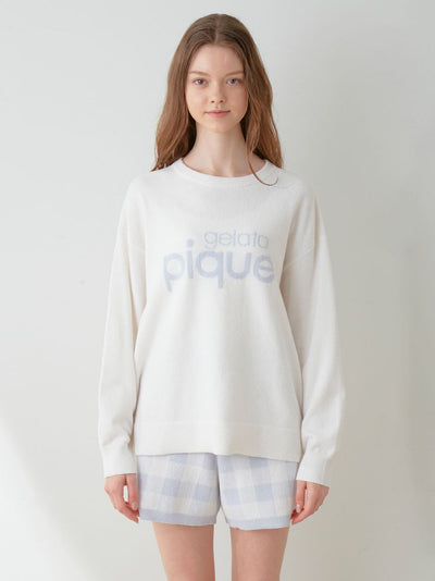 Logo Jacquard Pullover and Shorts Loungewear Set gelato pique