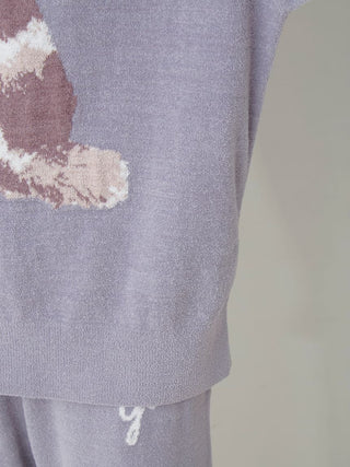 Cat Jacquard Pullover Sweater in gray, Women's Pullover Sweaters at Gelato Pique USA.
