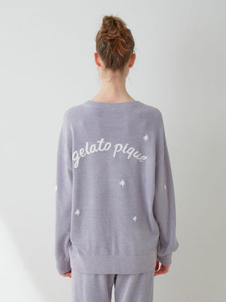 Cat Jacquard Allover Pattern Pullover Sweater in gray, Women's Pullover Sweaters at Gelato Pique USA.