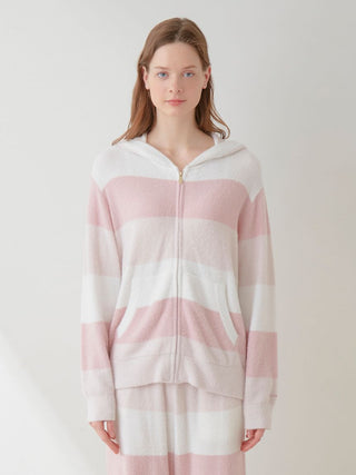 Smoothie 3-border Lounge Hoodie Sweater in PINK, Women's Pullover Sweaters at Gelato Pique USA.