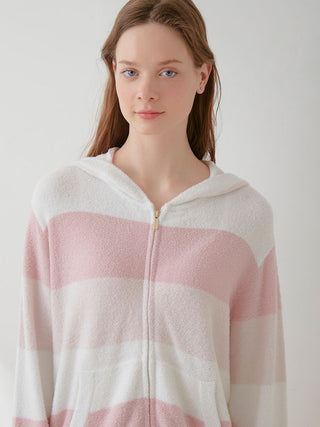 Smoothie 3-border Lounge Hoodie Sweater in PINK, Women's Pullover Sweaters at Gelato Pique USA.