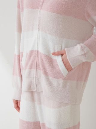 Smoothie 3-border Lounge Hoodie Sweater in PINK, Women's Pullover Sweaters at Gelato Pique USA.