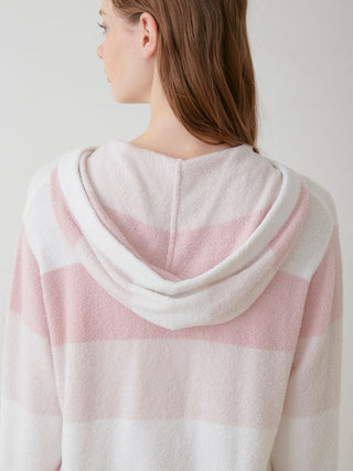 Smoothie 3-border Lounge Hoodie Sweater in PINK, Women's Pullover Sweaters at Gelato Pique USA.