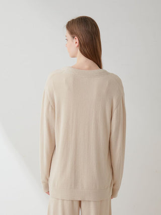 Smoothie Lite Oversized Cardigan in beige, Comfy and Luxury Women's Loungewear Cardigan at Gelato Pique USA.