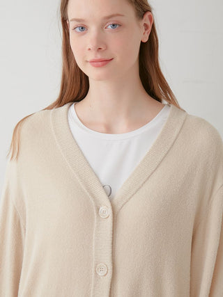 Smoothie Lite Oversized Cardigan in beige, Comfy and Luxury Women's Loungewear Cardigan at Gelato Pique USA.