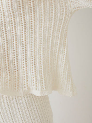 Crochet Cardigan in OFF WHITE, Comfy and Luxury Women's Loungewear Cardigan at Gelato Pique USA.