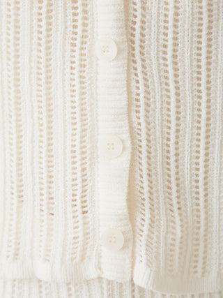 Crochet Cardigan in OFF WHITE, Comfy and Luxury Women's Loungewear Cardigan at Gelato Pique USA.