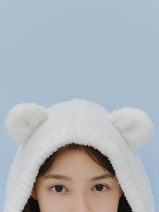 Polar Bear Costume Fuzzy Zip-Up Hoodie in OFF WHITE, Women's Loungewear Hoodies & Sweatshirts Zip-ups & Pullovers at Gelato Pique USA.