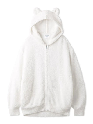 Polar Bear Costume Fuzzy Zip-Up Hoodie in OFF WHITE, Women's Loungewear Hoodies & Sweatshirts Zip-ups & Pullovers at Gelato Pique USA.