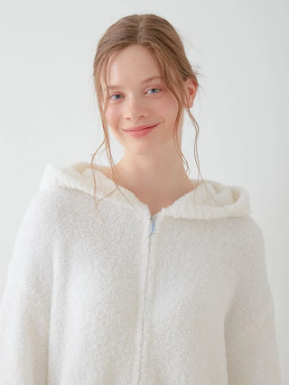 Polar Bear Costume Fuzzy Zip-Up Hoodie in OFF WHITE, Women's Loungewear Hoodies & Sweatshirts Zip-ups & Pullovers at Gelato Pique USA.