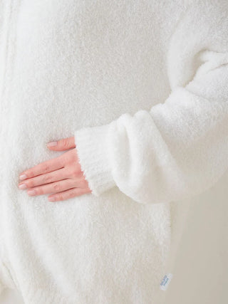 Polar Bear Costume Fuzzy Zip-Up Hoodie in OFF WHITE, Women's Loungewear Hoodies & Sweatshirts Zip-ups & Pullovers at Gelato Pique USA.