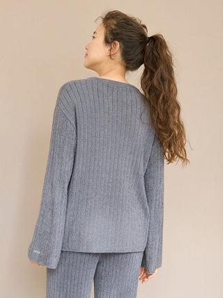 Ribbed Knit Pullover Sweater in GRAY, Women's Pullover Sweaters at Gelato Pique USA. 