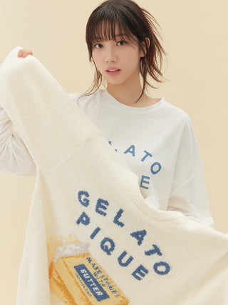 Souffle Butter-Themed Pullover Sweater in CREAM, Women's Pullover Sweaters at Gelato Pique USA.