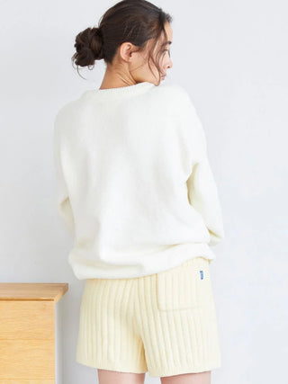 Souffle Butter-Themed Pullover Sweater in CREAM, Women's Pullover Sweaters at Gelato Pique USA.