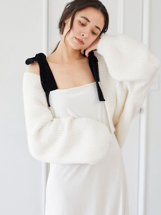 Bolero Cardigan in Off White, Comfy and Luxury Women's Loungewear Cardigan at Gelato Pique USA