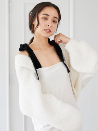 Bolero Cardigan in Off White, Comfy and Luxury Women's Loungewear Cardigan at Gelato Pique USA